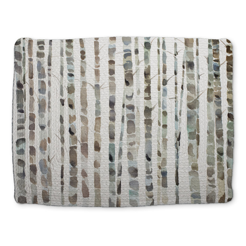 Watercolor Birch Tree Forest Blue Placemat | Home Decor