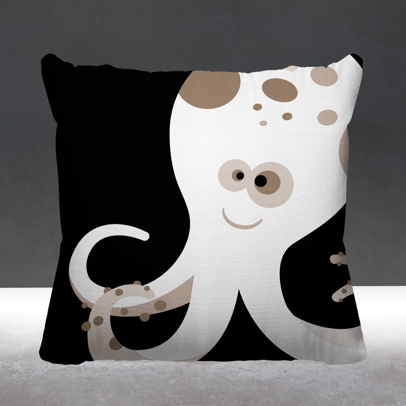 Coussin décoratif Octavious, L 17 po x H 17 po, Noir