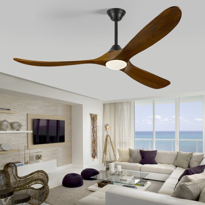 Smart Ceiling Fan With Light And Remote, Remote & App Control, Solid Wood Blades, Reversible Dc Motor