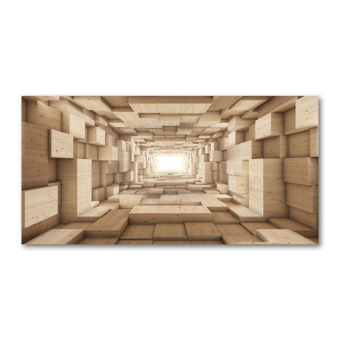 Holztunnel - Kunstdrucke auf Leinwand - Wrapped Canvas