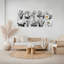 Toiles décoratives florales botaniques en noir et blanc (ensemble de 4)-1389207670