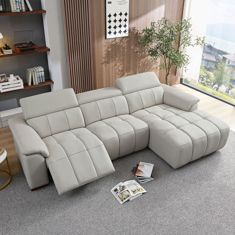 Canapé confortable, Orienté à droite, Gris clair