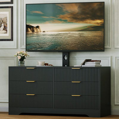 TV Stand with Mount & Storage, Entertainment Center with Mount for TVs Up to 75 Inch