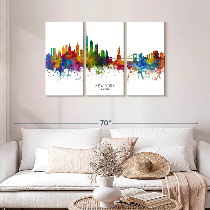 «Sirci Vibrant New York Skyline I», H 28 po x l 45 po