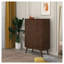Commode 5 tiroirs Caroline en bois massif brun foncé Mid-Century