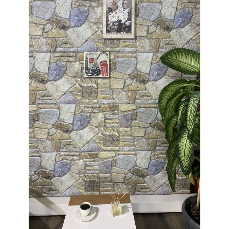 Panneaux muraux 19,7 po x 39,4 po (paquet de 5), Bleu gris chamois