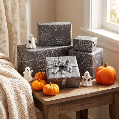 Halloween Decor Halloween Wrapping Tissue Paper 20 Sheets Arachnid Pumpkin Bats Ghost Print Gift Wrap For Halloween Party Treat Bags DIY Crafts