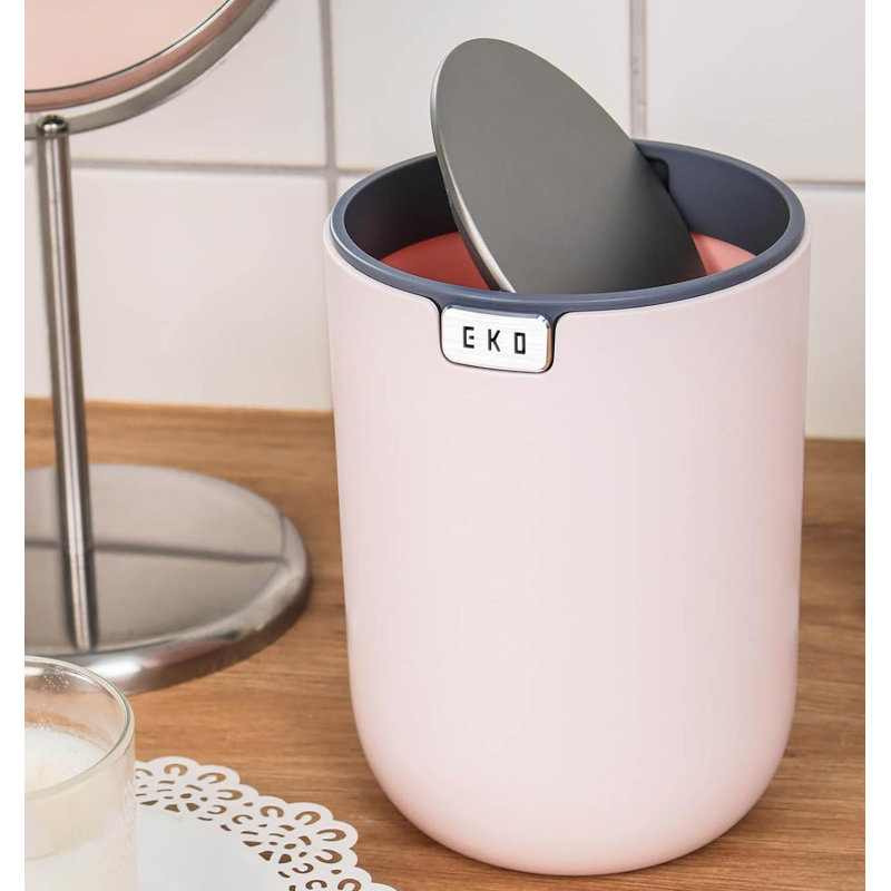 Plastic Swing Top Countertop Waste Bin - 1.5L, Pink