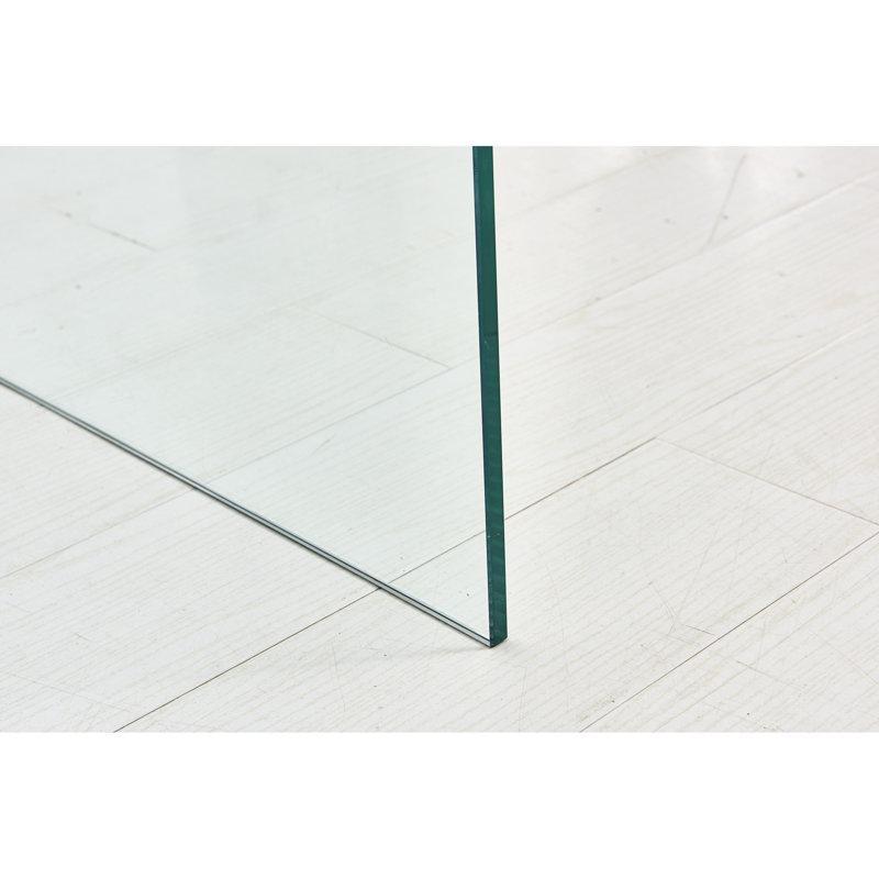 Table d'appoint transparente - Ajoute une touche de modernité à votre intérieur. Table de bout en verre courbé. Facile à nettoyer et à entretenir pour un look impeccable.