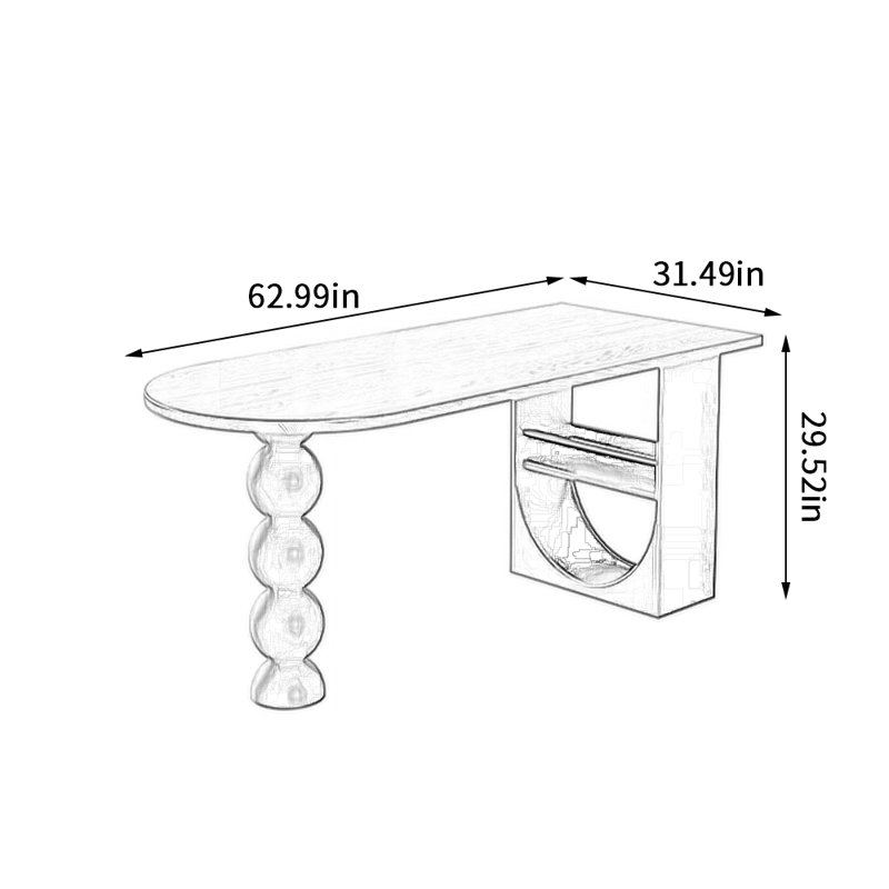Table de salle à manger Retro, H 29,52 po x L 62,99 po x l 31,49 po