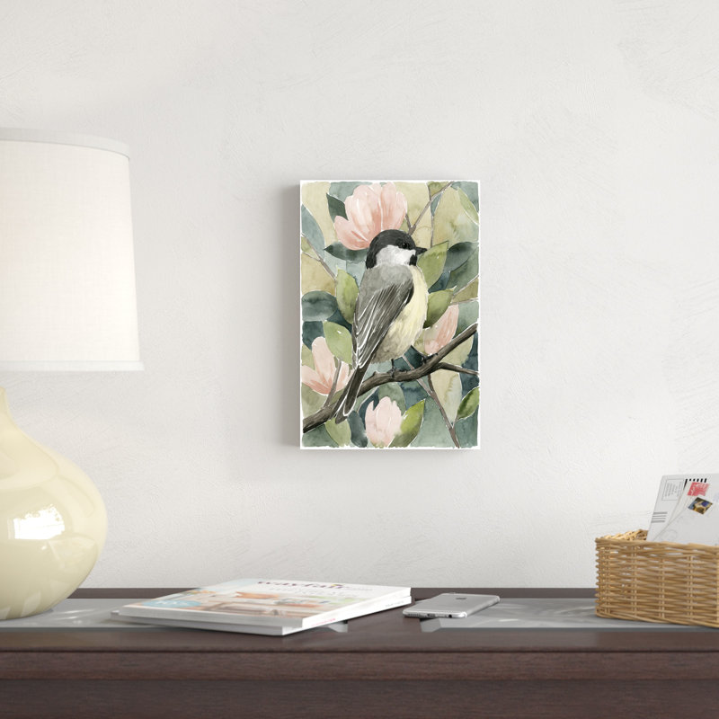 «Veiled Aviaire I» par Grace Popp - peinture sur toile tendue, H 12 po x l 8 po x P 1,25 po