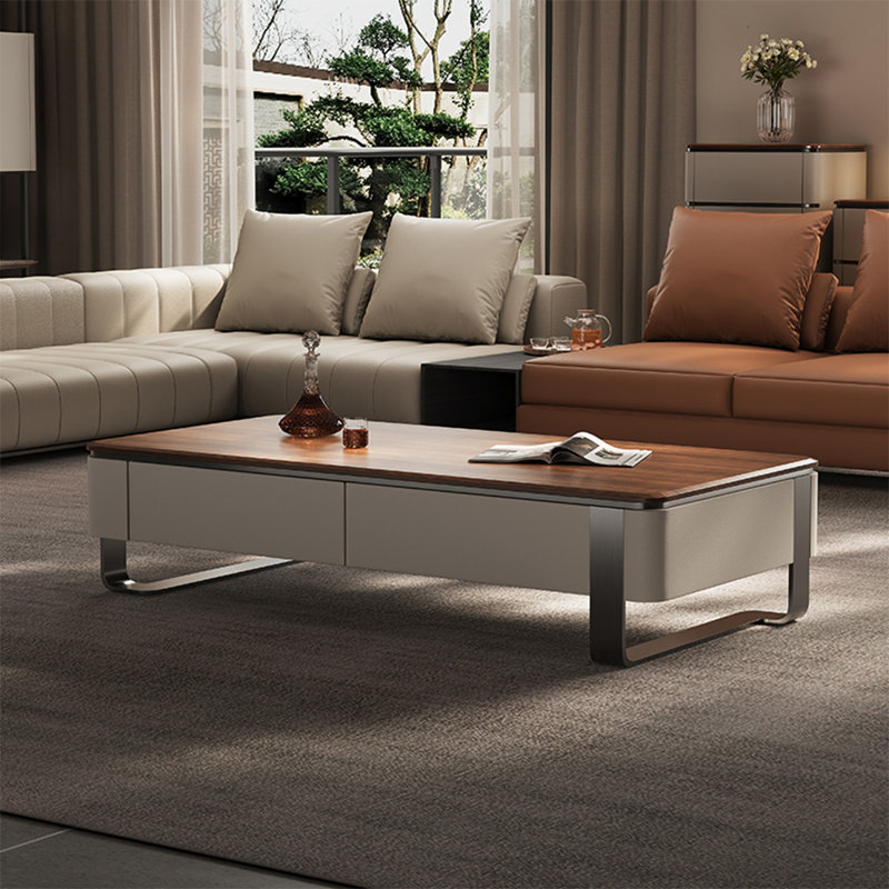 Luxury-Style Rectangular Solid Wood Coffee Table