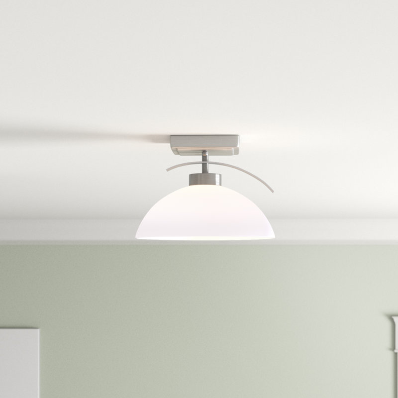 Feeley Glass Semi Flush Mount, Brushed Nickel