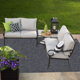 Amorrah Furnish my Place Modern Indoor/Outdoor Commercial Solid Color Rug - Pet and Kids Friendly Rug, Stain Resistant, Floor Carpet for Living Room & Hallway, Wedding - Grey