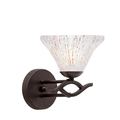 Revo Wall Sconce, Dark Granite Finish, 7" Frosted Crystal Glass
