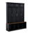 Versatile Hall Tree With 4 Hanging Hooks, Brown Wood Grain Bench With Multiple Storage Space, Entryway Cabinet With Open Compartments For Living Room, Hallway-869694537