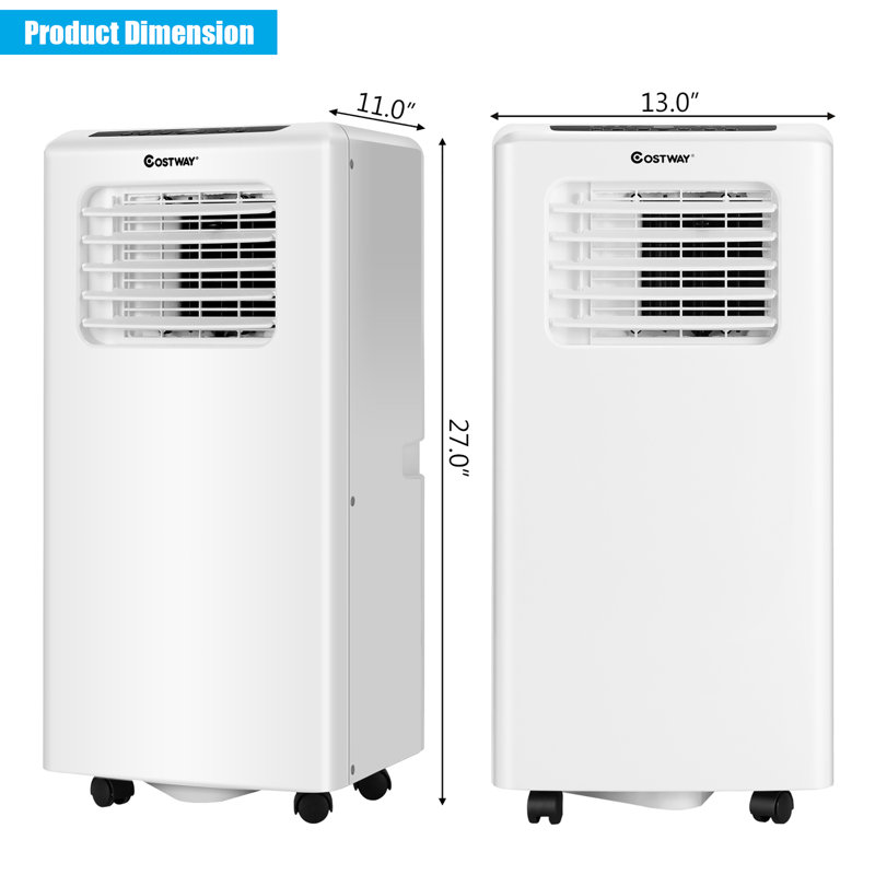 Modes de refroidissement, déshumidificateur et ventilateur d'air climatiseur portatif 10 000 BTU Costway