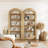 70.86" Tall 5-Tier Teak Arched Bookshelf