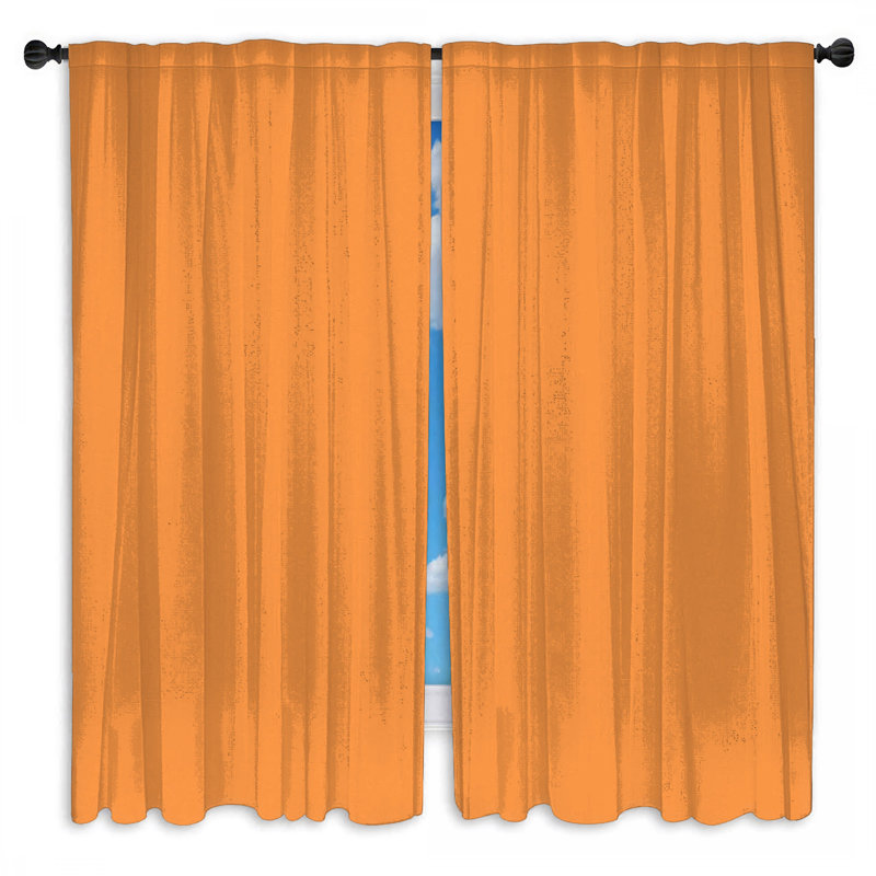 Rideaux de fenêtre unis à fond orange uni transparent et obscurcissant - 2 panneaux, 40 po x 50 po - 2 panneaux