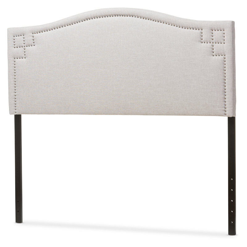 Tête de lit tapissier Mikalyn, Beige-gris, Grand