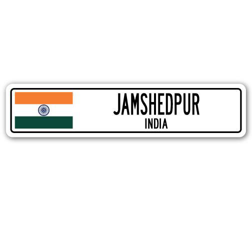Plaque de rue en aluminium Jamshedpur, Inde, H 4 po x l 18 po x P 1 po
