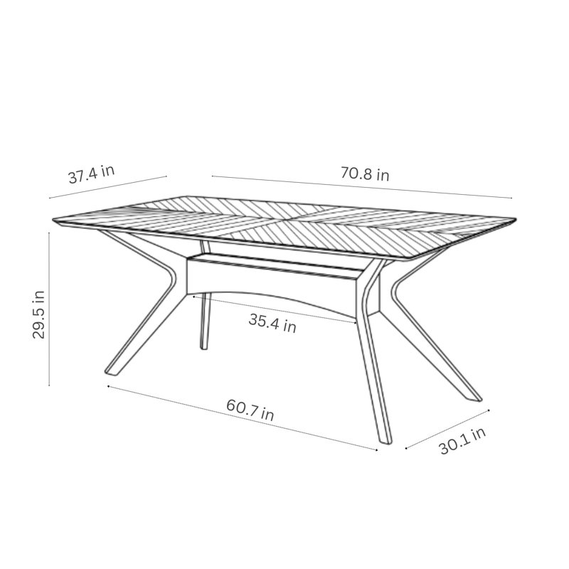 Ensemble de salle à manger Etheriu, Chêne, 5 pièces: table, 4 chaises