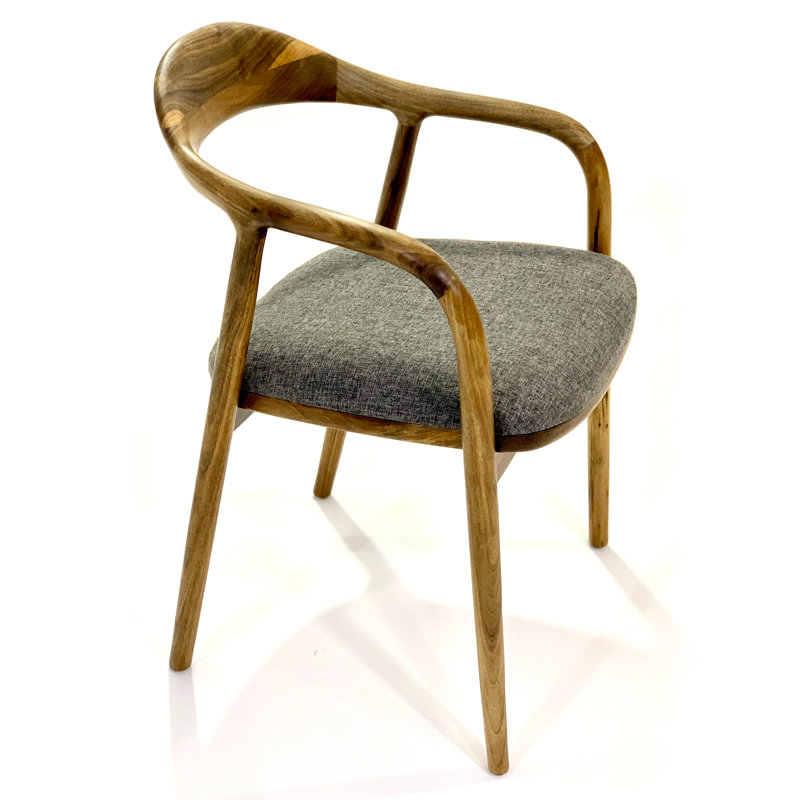 Chaise avec accoudoirs Arkas en brun / gris