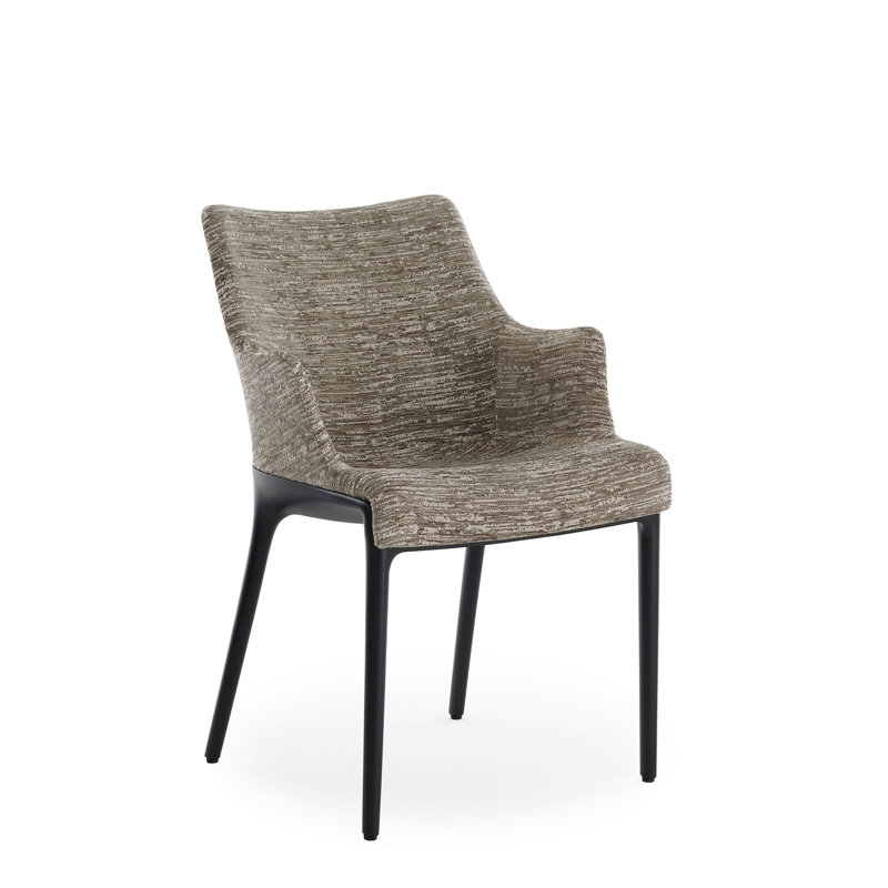 Eleganza Upholstered Dining Chair, Taupe, Black