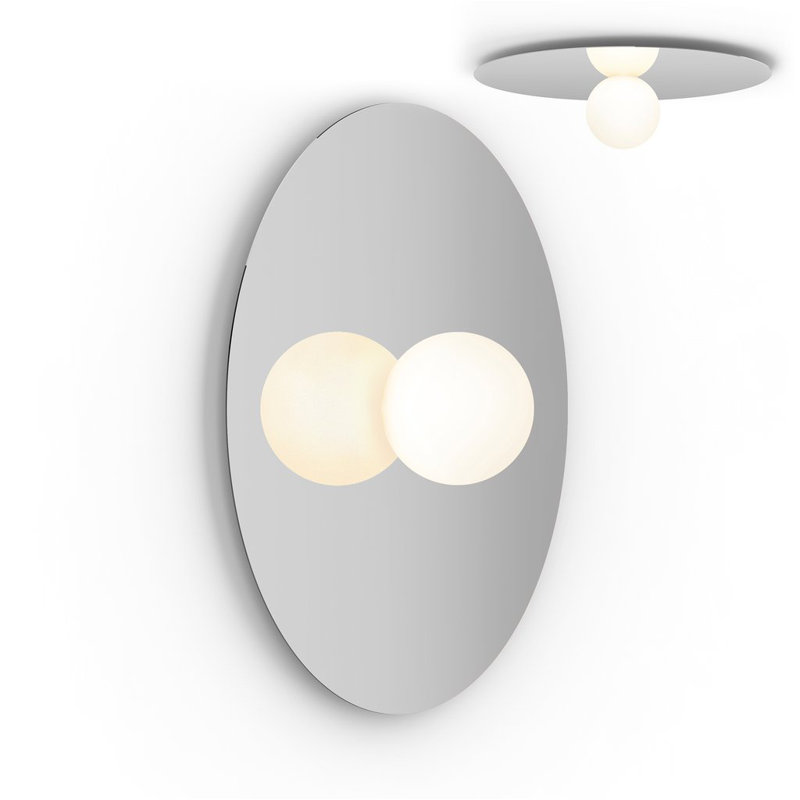 Bola Flush Disc, Chrome, 8.2" H x 32" W x 32" D