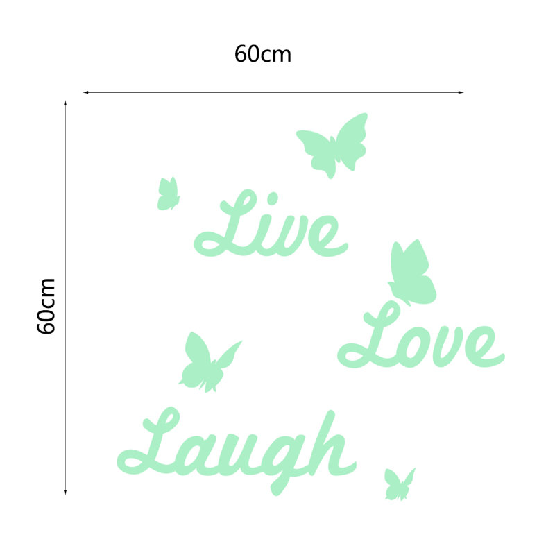 Live Love Laugh Glow in Dark Wall Sticker Set