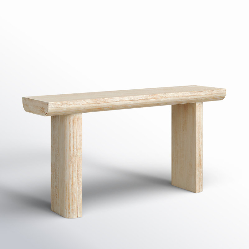 Bergamot 63" Distressed White Narrow Console Table