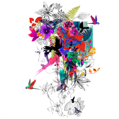 «Ronning Holly Sharpe Tropical Girl 1», reproduction sur toile tendue