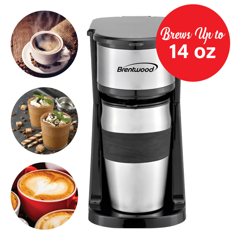 700-Watt Portable Single-Serve Coffee Maker with 14-Oz. Travel Mug