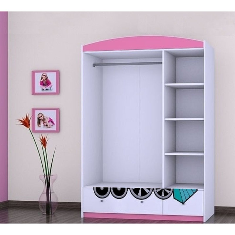 Steen 3 Door Wardrobe, Pink