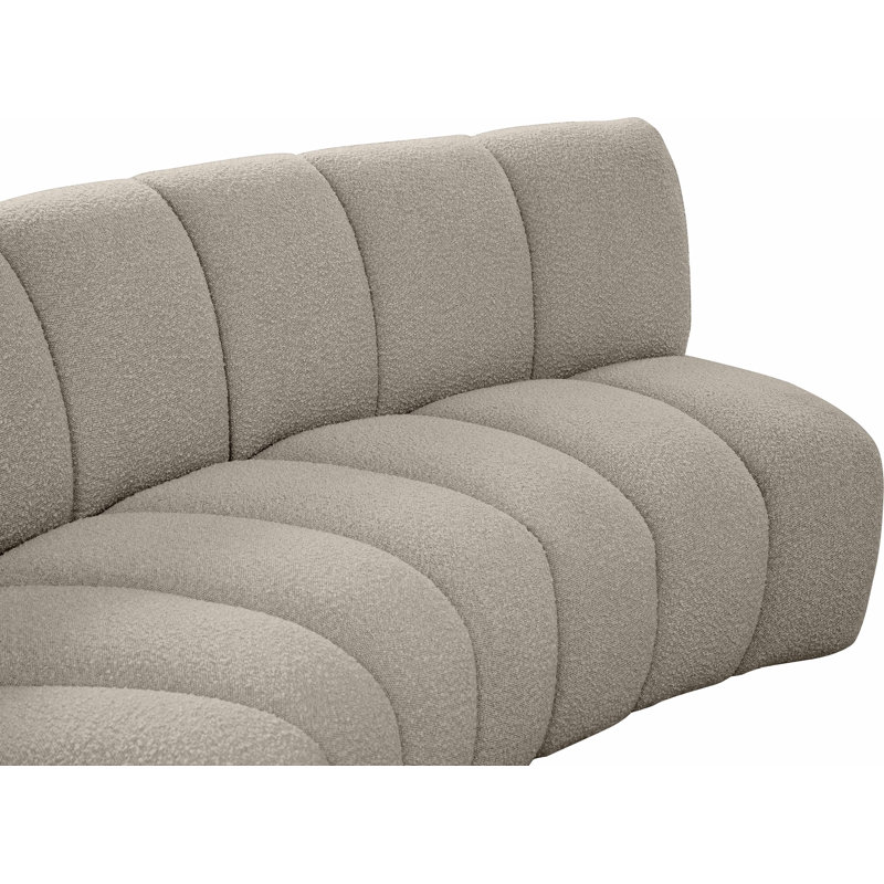 Canapé modulaire de coin symétrique Infinity de 268 po de largeur, Tissu brun bouclé