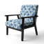 Chaise à accoudoirs rembourrée bohémienne et éclectique Vintage