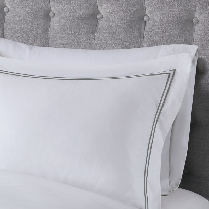 White and Grey Full Cotton Down Alternative Comforter Set