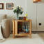 Table de bout en rotin et armoire