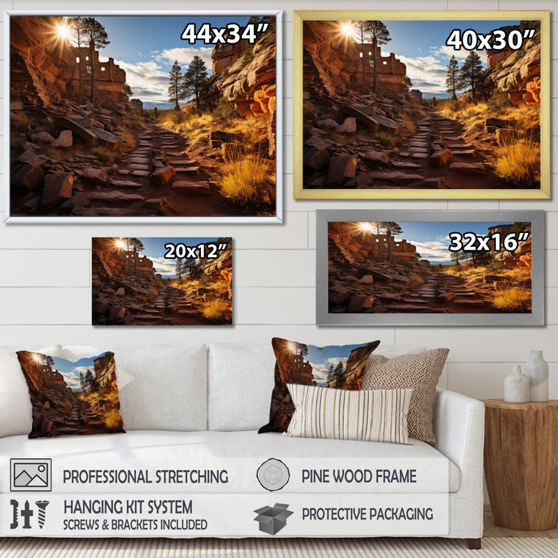 Canyon sculpté Legacy - impression, H 30 po x l 40 po x P 1,5 po, Cadre flottant noir