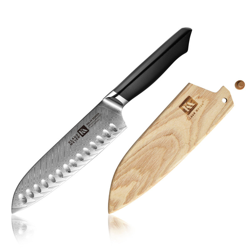 Klaus Meyer Helix 7'' Santoku Knife (Wood Sheath Contained)
