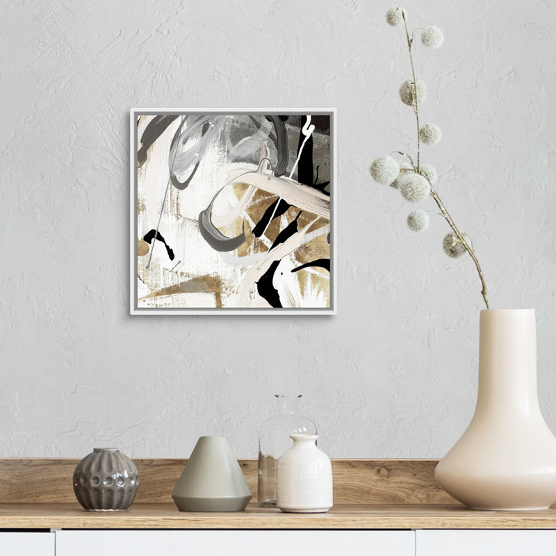 Tangled I - reproduction d'art sur toile, Toile avec cadre flottant, H 13,25 po x l 13,25 po, Blanc