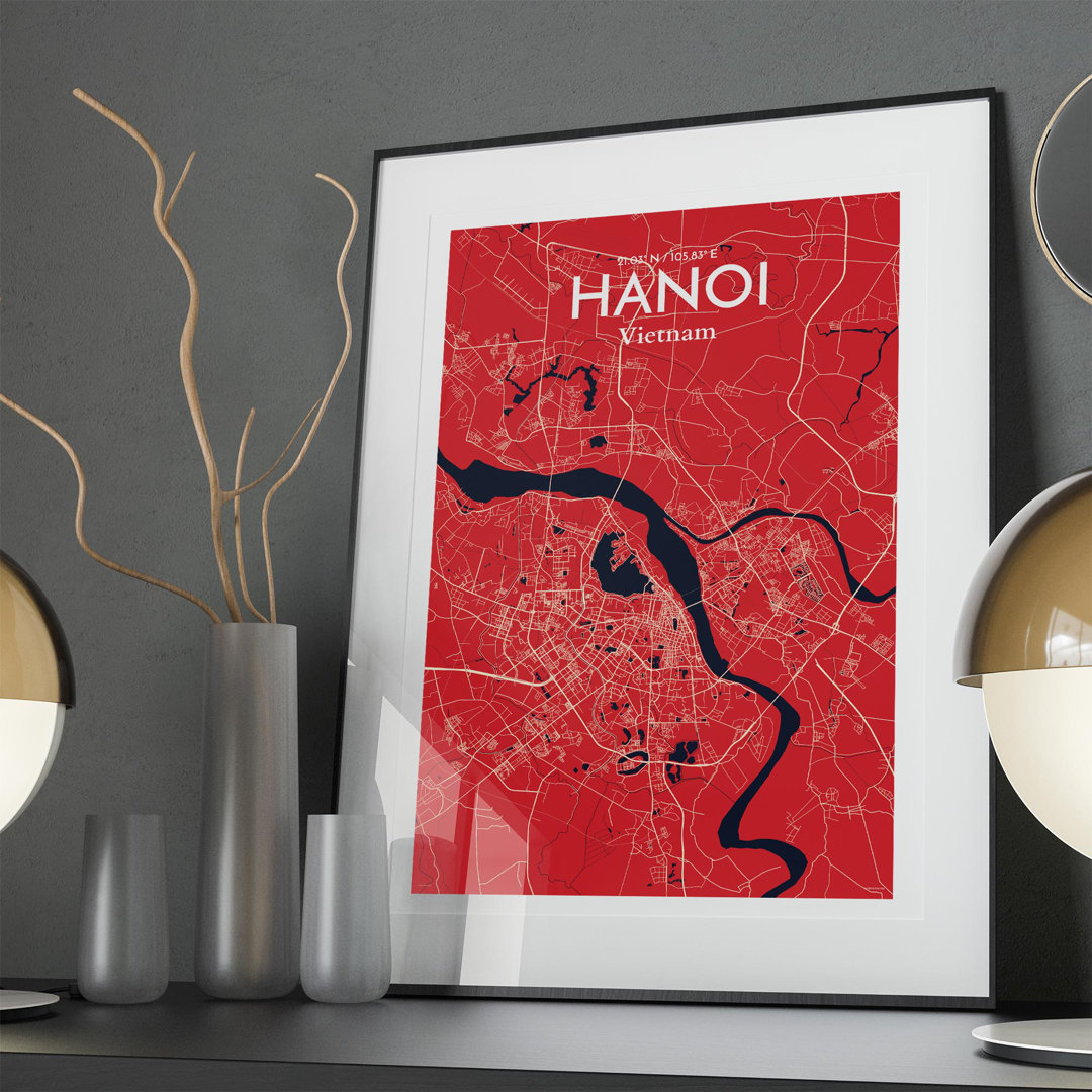 Hanoi City Map In Nautical - No Frame Print