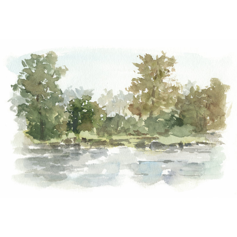Wooded Stream I - Wrapped Canvas Painting, 81cm H x 122cm W x 3.8cm D