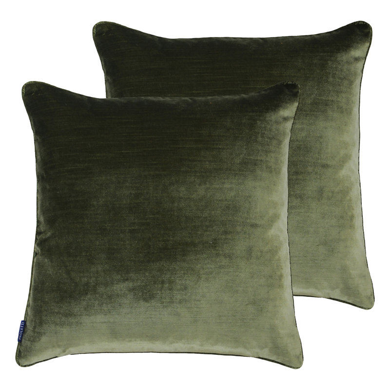 Grey Square Cushion, Olive, Feather