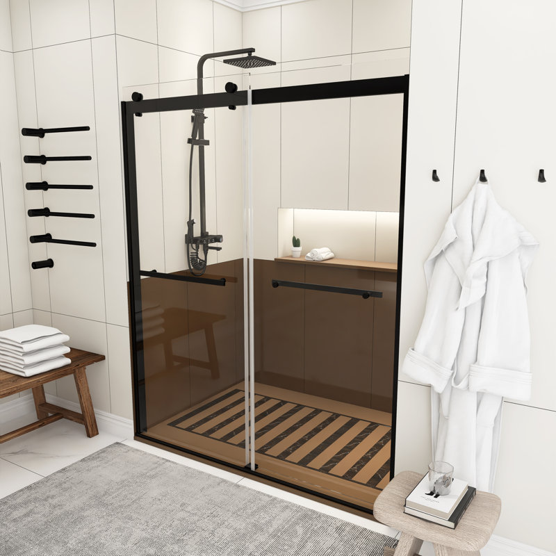 60'' - W x 74'' H Door Framed Shower Door with Clear Glass