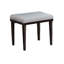 Tabouret de coiffeuse Style 1Pc, plateau en verre trempé transparent de 8 mm, miroir central, 3 tiroirs de rangement, tabouret rembourré, gris