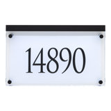 Frosted Crystal LED Lighted Trajan Engraved 1-Line Address Sign