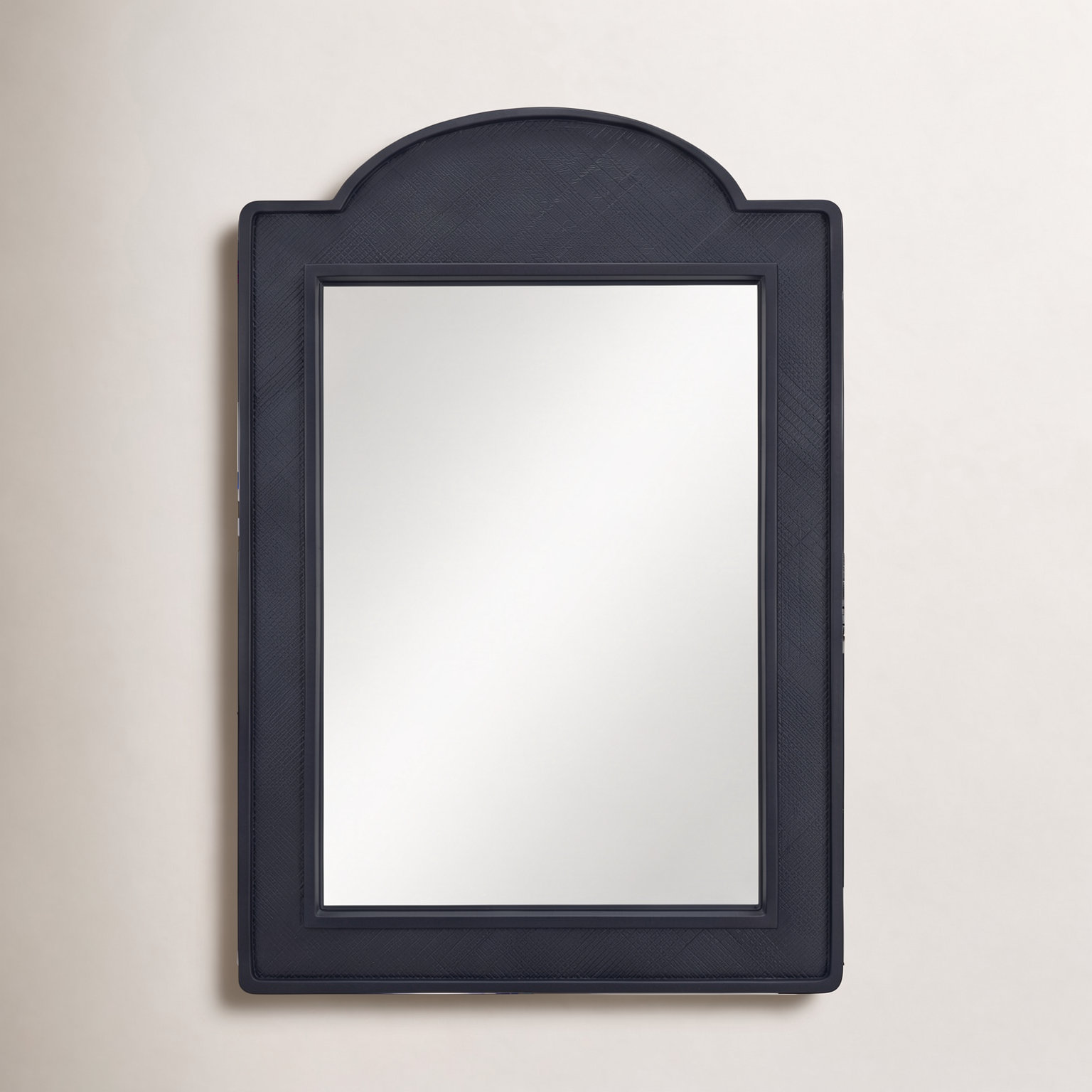 Raffea Tan Accent Mirror, Navy
