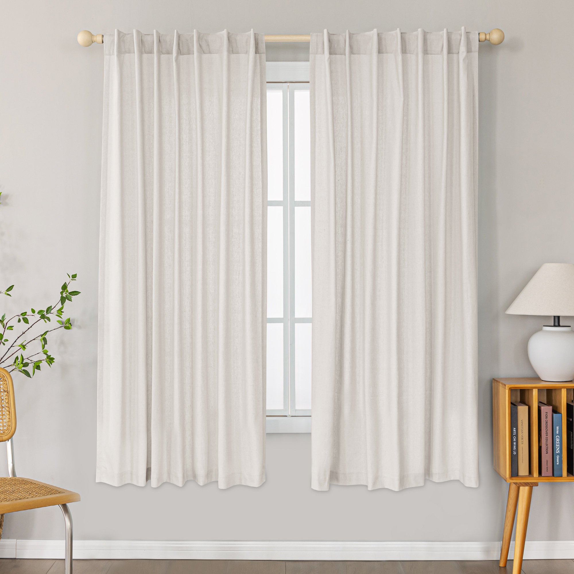 Agah Recycled Cotton Blend Semi-Sheer Back Tab Curtain (Set of 2) Latitude Run Curtain Color: Dark Gray, Size per Panel: 55 W x 63 L