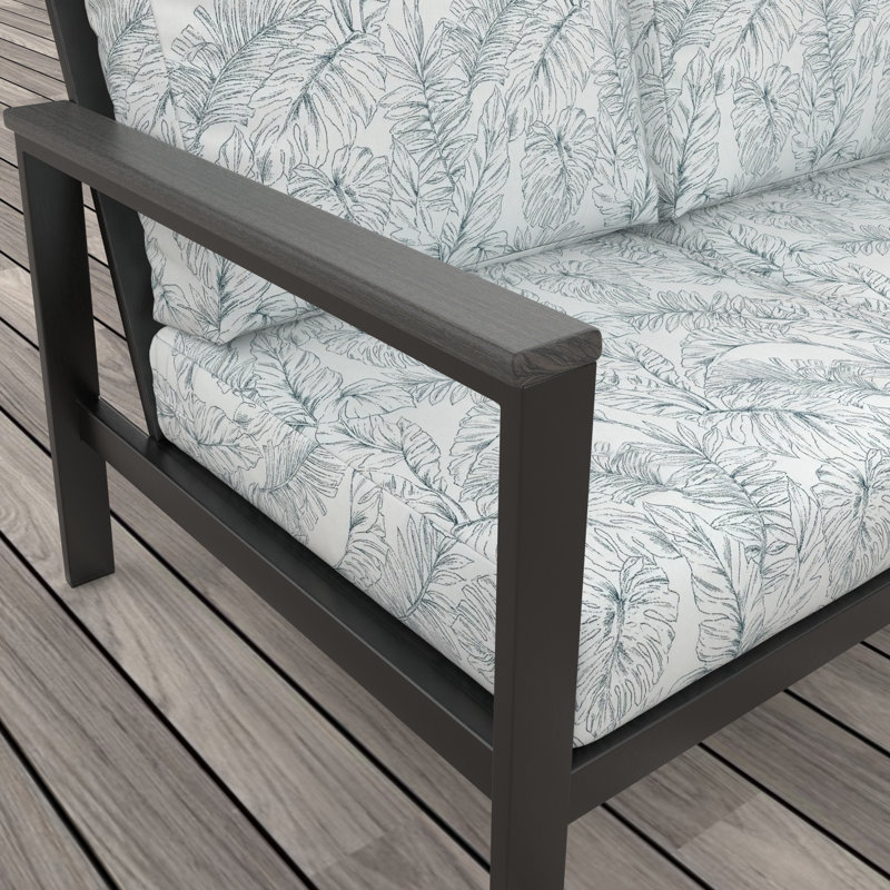 Townsend Loveseat with Sunbrella® Cushion, Sunbrella Calm Laurel, Brown